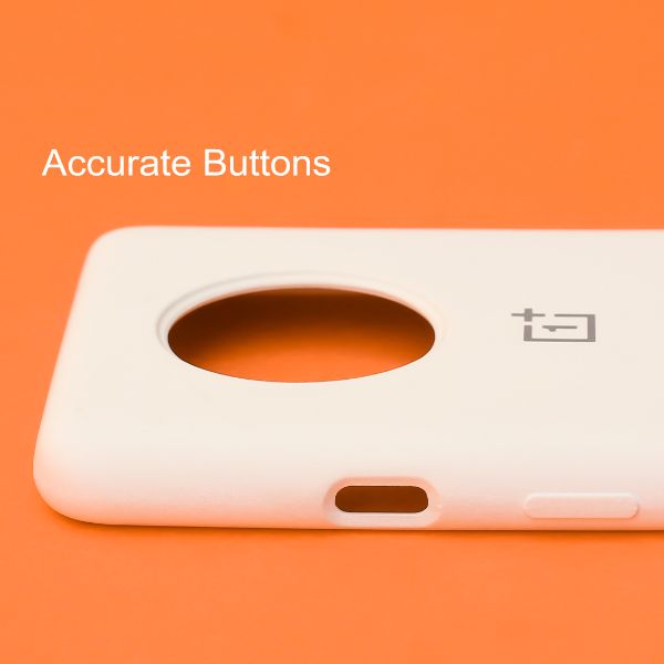 White Original Silicone case for Oneplus 7T - The Hatke