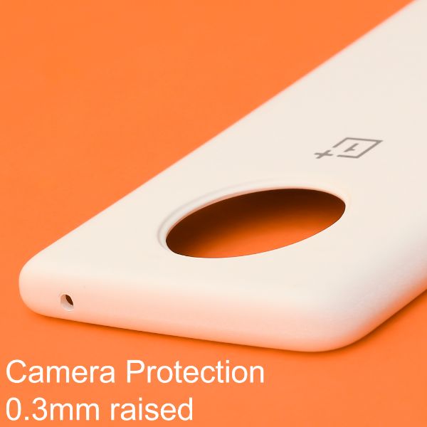 White Original Silicone case for Oneplus 7T - The Hatke