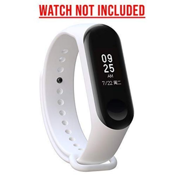 White Plain Silicone Strap For M5 Band - The Hatke