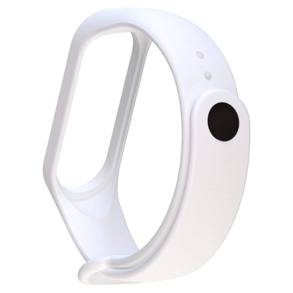 White Plain Silicone Strap For M5 Band - The Hatke