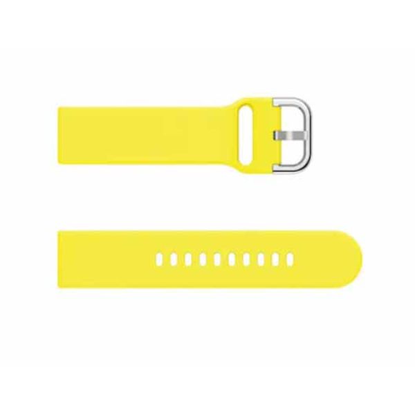 Yellow Plain Silicone Strap With Stainless steel Buckle For Smart Watch (20mm) - The Hatke