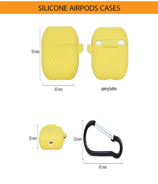 Yellow Stylish Silicone Case For Apple Airpods 1/2 - The Hatke